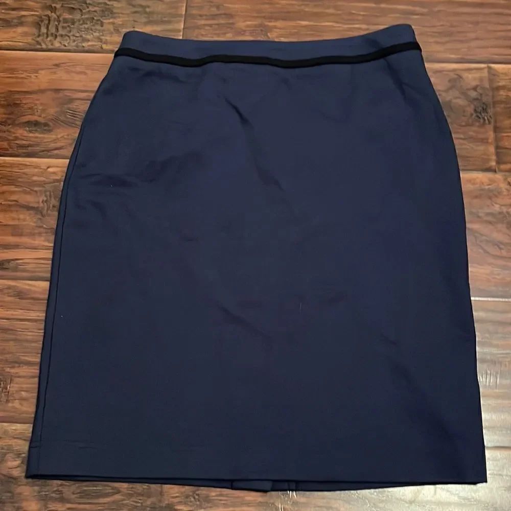 Boden Blue With Black Trim Skirt Work Wear Office Professional Business Casual